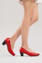 Kadın Deri Kalın Topuklu Ayakkabı KIRMIZI PYZ2425116