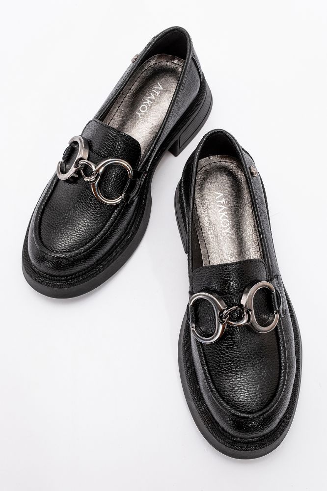 kadin-tokali-loafer-ayakkabi-SIYAH FLOTER-KYL2511007-0081268_0