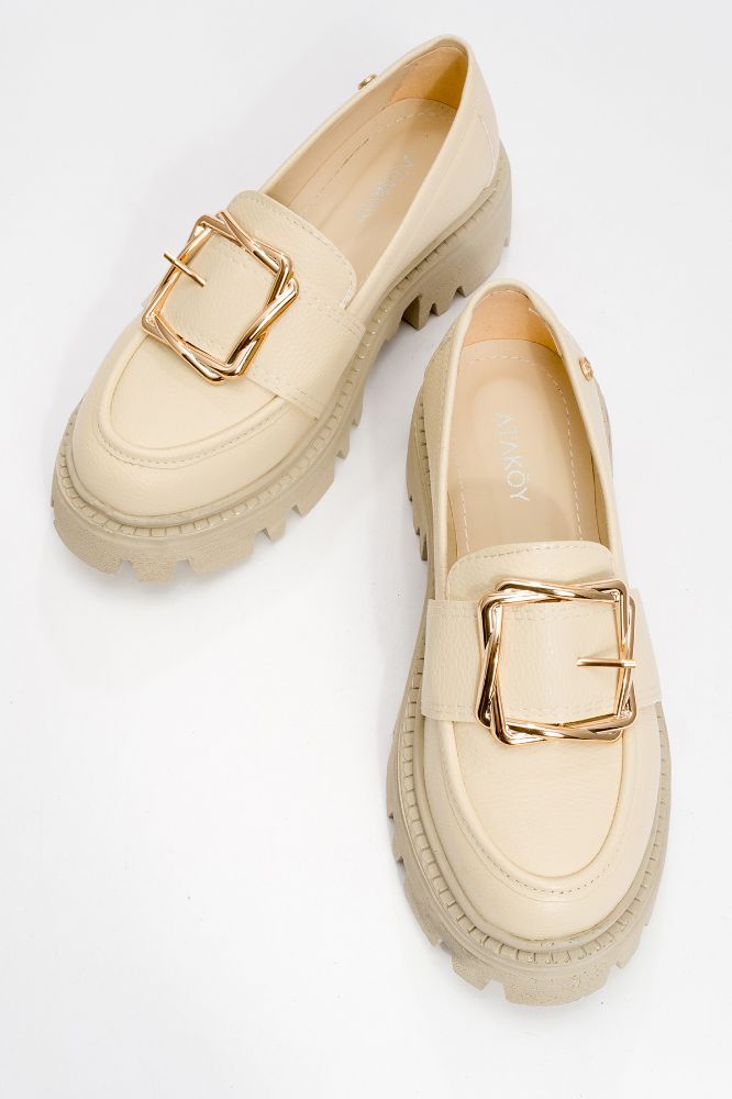 kadin-kalin-taban-tokali-loafer-ayakkabi-BEJ FLOTER-KYL2511060-0083177_0